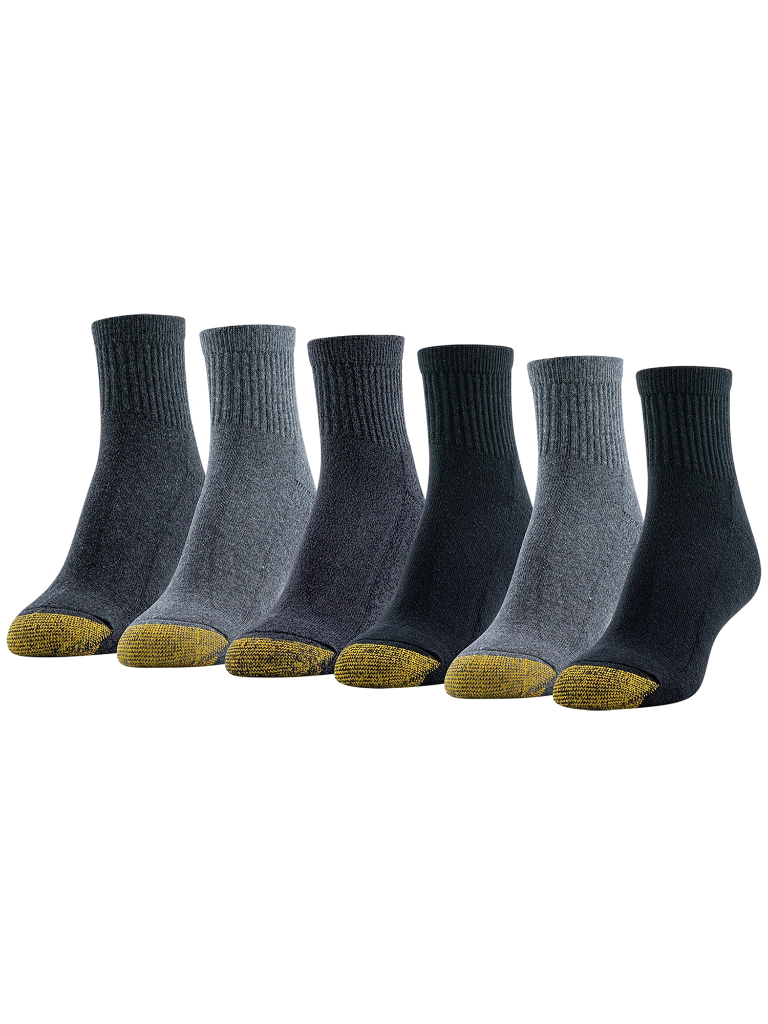 GTE Women's Half Cushion Quarter Socks, 6-Pack