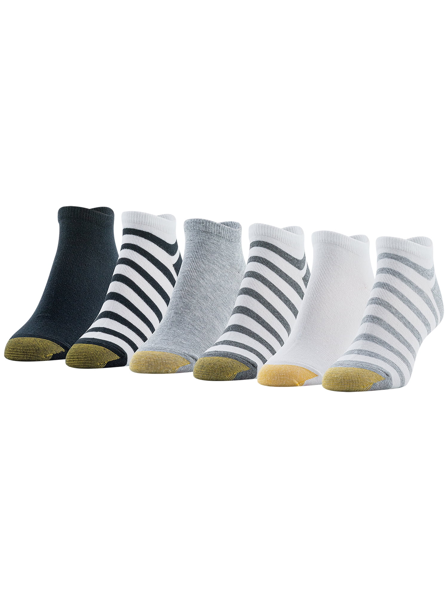Goldtoe Edition Womens Rugby Stripe Liner Socks, 6 Pairs