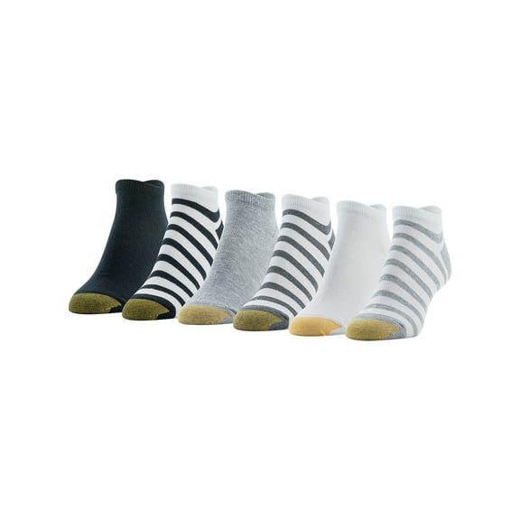 Goldtoe Edition Womens Rugby Stripe Liner Socks, 6 Pairs