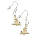 thumbnail image 1 of Goldtone 3-D Flying Bat with Crystals Heart French Earrings, 1 of 1
