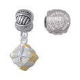 thumbnail image 1 of Goldtone 3-D Present with Crystal Snowflakes are Kisses from Heaven Charm Beads (Set of 2), 1 of 1