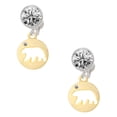 thumbnail image 1 of Goldtone Bear Silhouette Clear Crystal Clip On Earrings, 1 of 3
