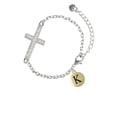 thumbnail image 1 of Goldtone Capital Letter - K - Pebble Disc - Praise Her - Cross Bracelet, 1 of 1