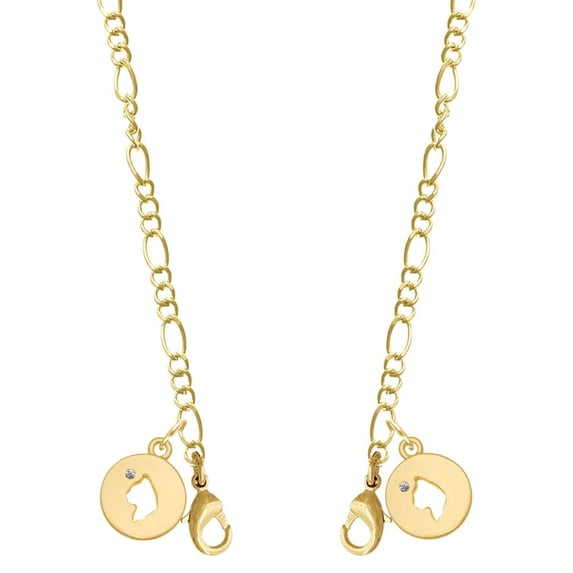 Goldtone Cat Head Silhouette Goldtone Face Mask Necklace