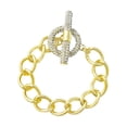thumbnail image 1 of Goldtone Chain Bracelet w/Rhinestone Toggle, 1 of 2