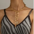 thumbnail image 1 of Goldtone Chain Link Dual Feather Drop Earrings, 1 of 1
