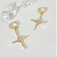 thumbnail image 1 of Goldtone Clear Crystal Star Huggie Hoop Earrings, 1 of 1