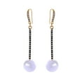 thumbnail image 1 of Goldtone Crystal Bar Imitation Pearl Drop Earrings, 1 of 1