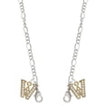 thumbnail image 1 of Goldtone Crystal Initial - W - Silvertone Face Mask Necklace, 1 of 2