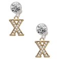 thumbnail image 1 of Goldtone Crystal Initial - X - Clear Crystal Clip On Earrings, 1 of 3