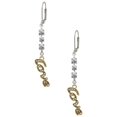 thumbnail image 1 of Goldtone Crystal Script ''Love'' Crystal Madison Leverback Earrings, 1 of 2