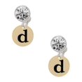 thumbnail image 1 of Goldtone Disc 1/2'' Initial - d - Clear Crystal Clip On Earrings, 1 of 3