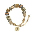 thumbnail image 1 of Goldtone Disc 1/2'' Initial - j - Two Tone Christian Bead Bracelet, 1 of 4