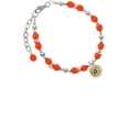 thumbnail image 1 of Goldtone Disc 1/2'' - Symbol - At Sign - @ - Orange Beaded Bracelet, 1 of 1