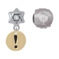 thumbnail image 1 of Goldtone Disc 1/2'' - Symbol - Exclamation Point - ! - Happy Hanukkah Charm Beads (Set of 2), 1 of 1