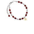 thumbnail image 1 of Goldtone Hexagram Star Maroon Beaded Bracelet, 1 of 6