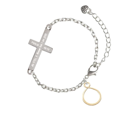 Goldtone Infinity Loop - Be Still and Know - Cross Bracelet