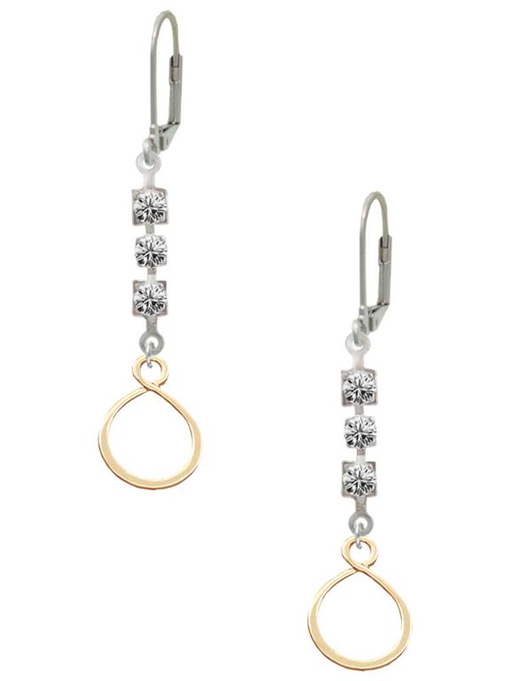 Goldtone Infinity Loop Crystal Madison Leverback Earrings
