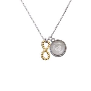 Gold Menorah Necklace with Infinity Rope Pendant