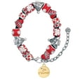 thumbnail image 1 of Goldtone Je T'aime Disc Red Christmas Bead Bracelet, 1 of 4