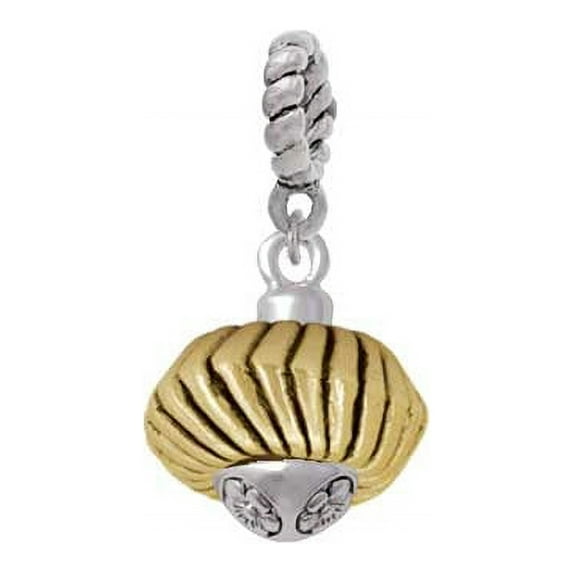 Goldtone Large Angled Rope Spinner - Rope Charm Bead