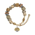 thumbnail image 1 of Goldtone Large Angled Rope Spinner Two Tone Christian Bead Bracelet, 1 of 4