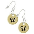 thumbnail image 1 of Goldtone Large Disc Letter - U - 3/4'' Heart French Earrings, 1 of 1