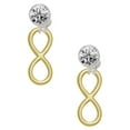 thumbnail image 1 of Goldtone Large Infinity Sign Clear Crystal Clip On Earrings, 1 of 3