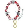 thumbnail image 1 of Goldtone Large Infinity Sign Red Christmas Bead Bracelet, 1 of 4