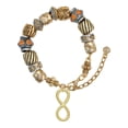 thumbnail image 1 of Goldtone Large Infinity Sign Two Tone Christian Bead Bracelet, 1 of 4