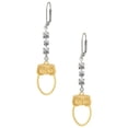 thumbnail image 1 of Goldtone Large Owl Outline Crystal Madison Leverback Earrings, 1 of 2
