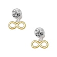 thumbnail image 1 of Goldtone Medium Infinity Sign Clear Crystal Clip On Earrings, 1 of 3