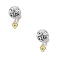 thumbnail image 1 of Goldtone Mini August - Lime Green Crystal Heart Clear Crystal Clip On Earrings, 1 of 3