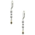 thumbnail image 1 of Goldtone Mini Fleur de Lis Crystal Madison Leverback Earrings, 1 of 2