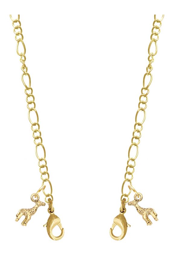 Goldtone Mini Giraffe Goldtone Face Mask Necklace