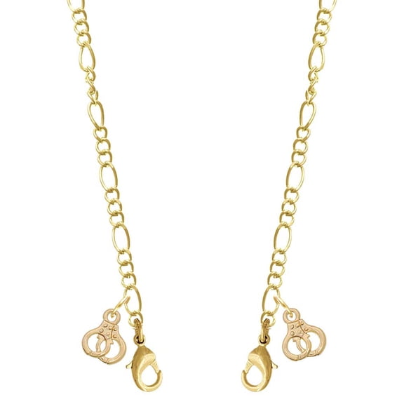 Goldtone Mini Handcuffs Goldtone Face Mask Necklace