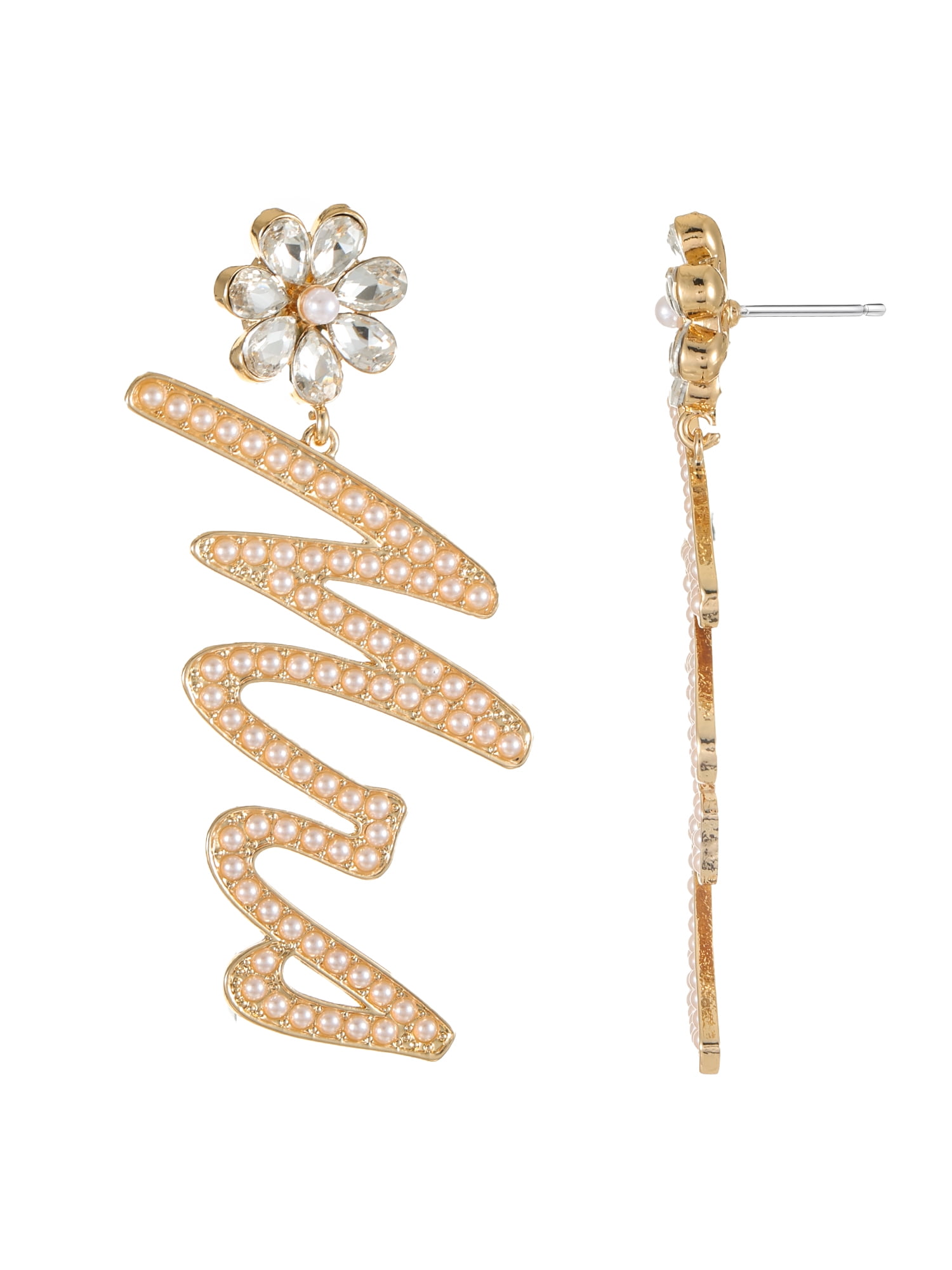 Goldtone "Mrs." Bridal Collection Earring, 1 Pair