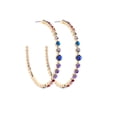 thumbnail image 1 of Goldtone Multi Purple Crystal Hoop Earrings, 1 of 1
