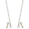 thumbnail image 1 of Goldtone Open Heart Key Silvertone Face Mask Necklace, 1 of 2