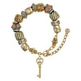 thumbnail image 1 of Goldtone Open Peace Heart Key Two Tone Christian Bead Bracelet, 1 of 4