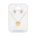 thumbnail image 1 of Goldtone Plated Sterling Silver Cubic Zirconia Star Earrings And Necklace, 1 of 1