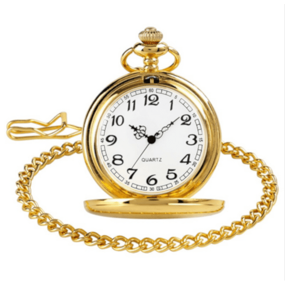 Goldtone Pocket Watch with Belt Chain Mem Womans Watch, WP-36