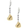 thumbnail image 1 of Goldtone Script Mom Heart Crystal Madison Leverback Earrings, 1 of 2