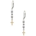 thumbnail image 1 of Goldtone Small Crystal Cross Crystal Madison Leverback Earrings, 1 of 2