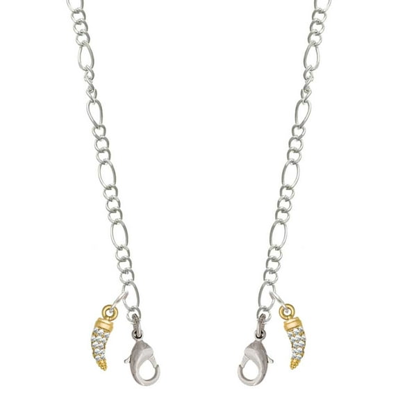 Goldtone Small Crystal Sabre Tooth Silvertone Face Mask Necklace