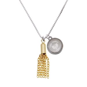 Goldtone Happy Hanukkah Menorah Tassel Necklace
