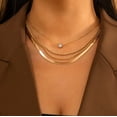 thumbnail image 1 of Goldtone Solitaire Crystal Layered Necklace, 1 of 2