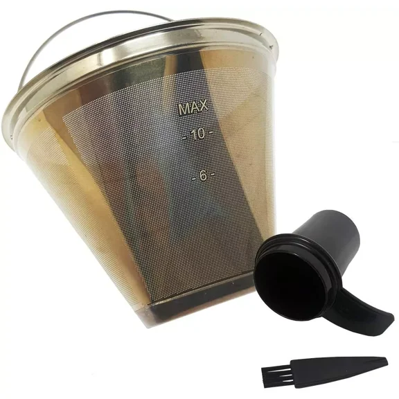 Goldtone Stainless Steel 8-12 Cup #4 Cone Coffee Filter - Fits Cuisinart