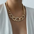 thumbnail image 1 of Goldtone Statement Chunky Chain And Crystal Necklace, 1 of 1