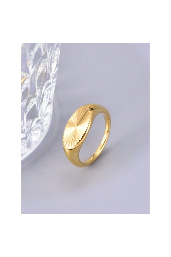 Goldtone Steel Sunburst Convex Ring - Color 6